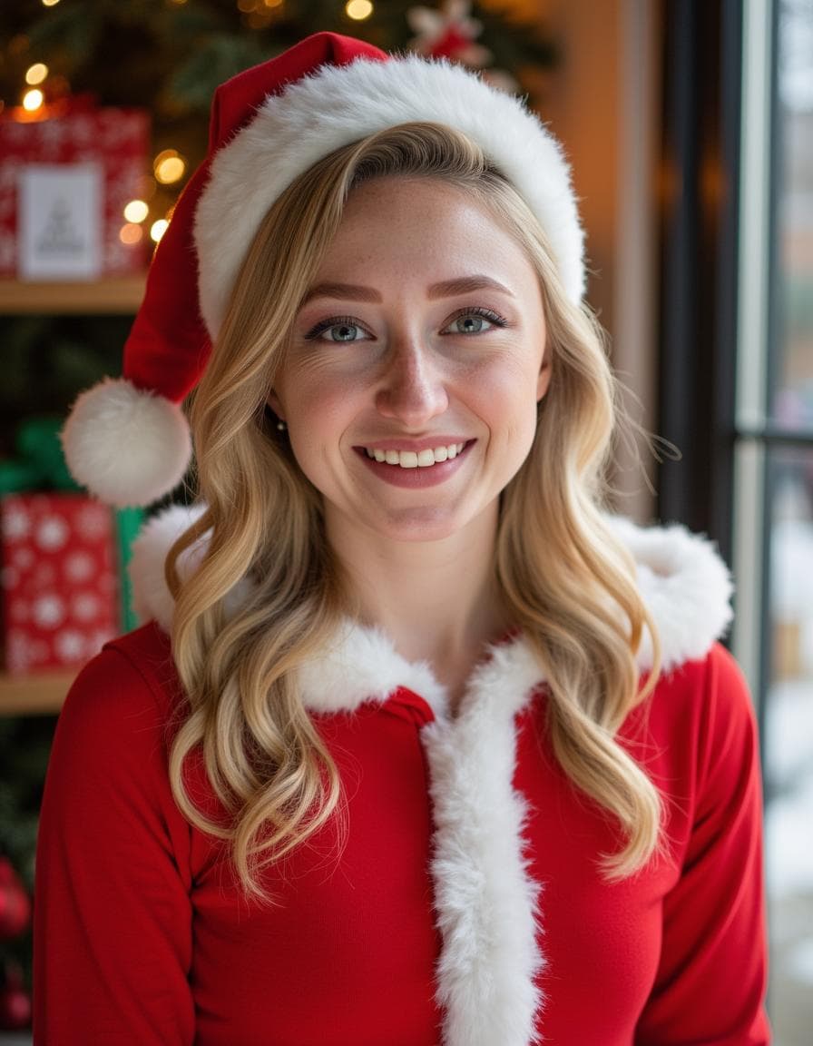 A Santa - Woman style AI Christmas photo, example 3
