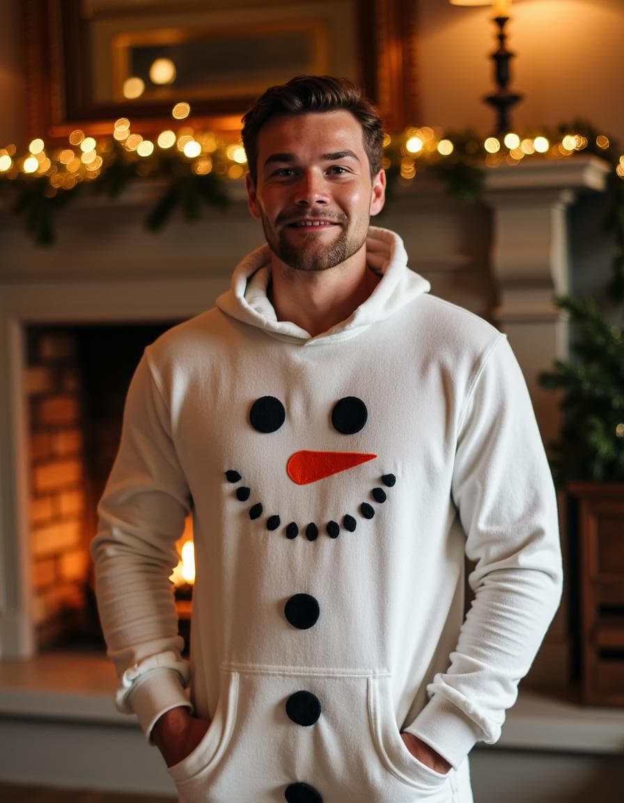 A Snow - Man style AI Christmas photo, example 1