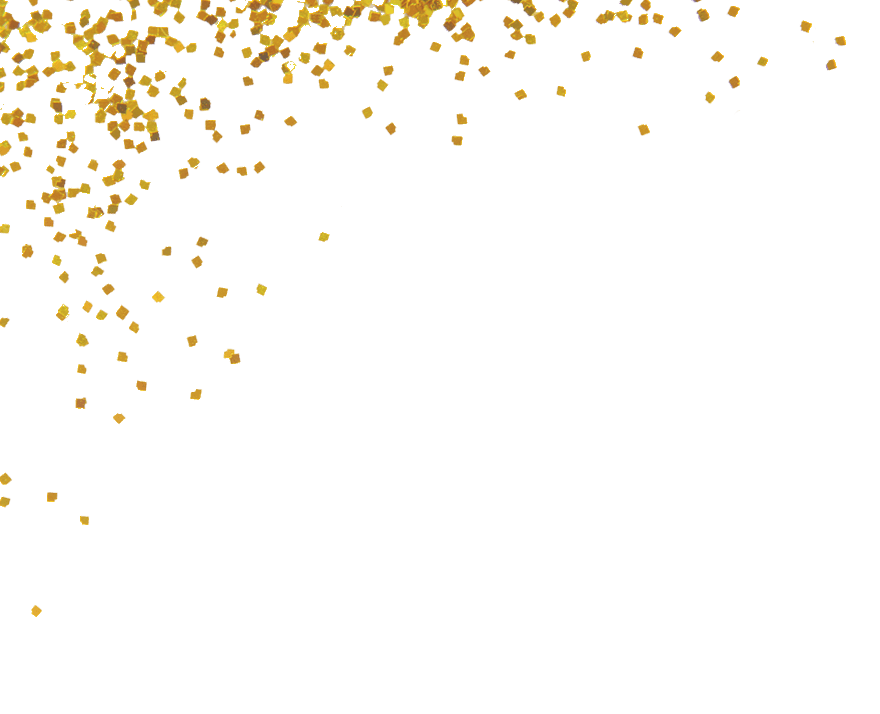 A confetti graphic on the left, used as decoration on the Christmas photos page.