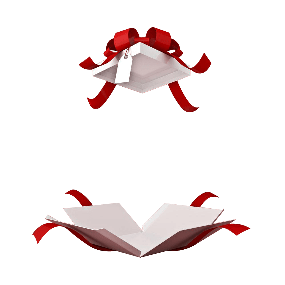 An open gift box graphic used as decoration on the Christmas photos page.