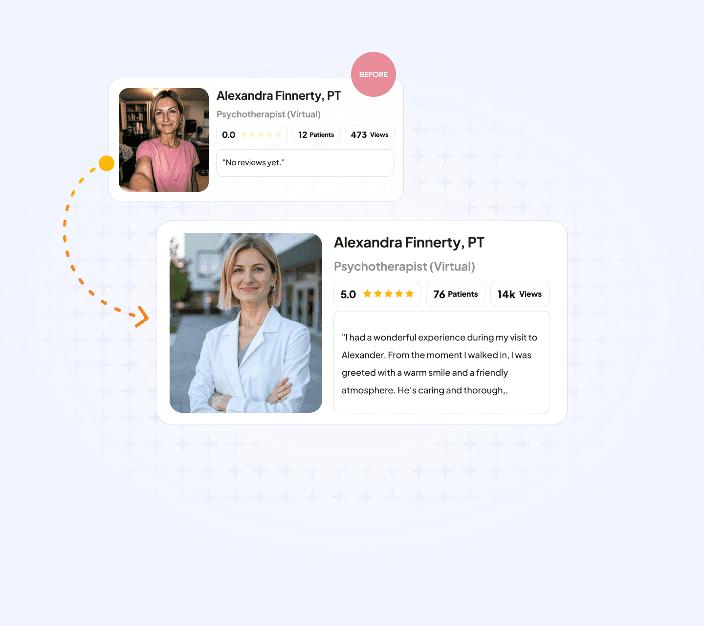 A hero illustration for healthcare headshots, shown on the residency headshots page.