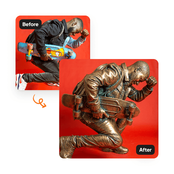 A sample result from the Statue Generator, previewing a created look.
