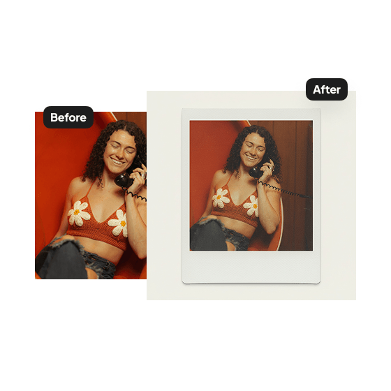 A second sample result from the Vintage Polaroid Filter, showing another edit.
