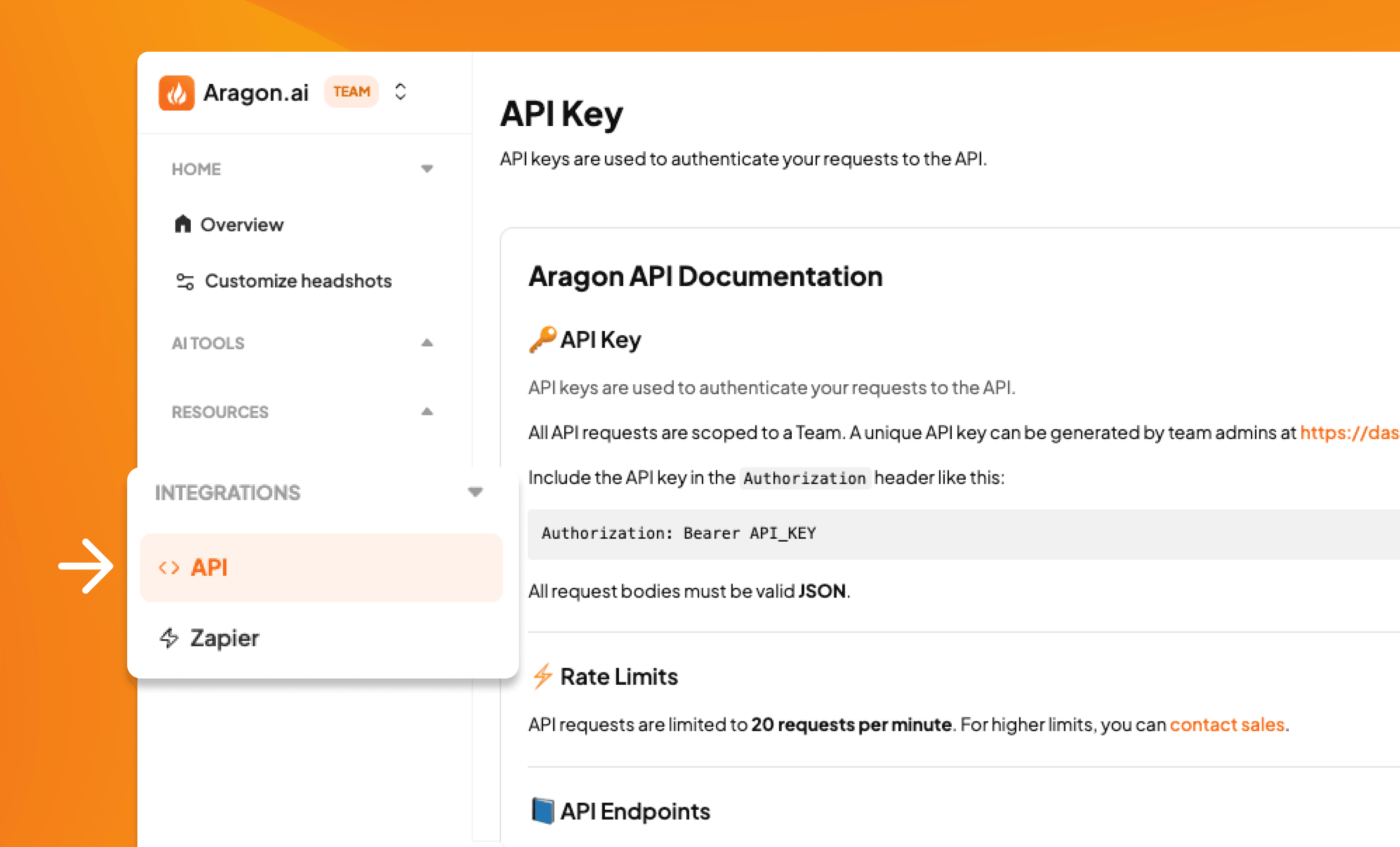 Zapier integration setup screenshot
