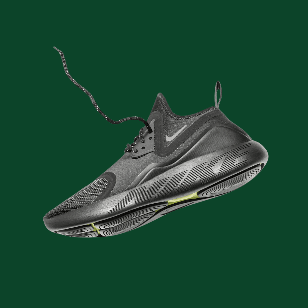 A Nike product photo on a green background, created with the Background Changer.