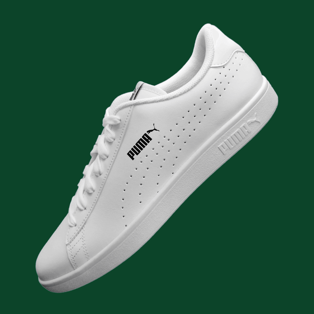 A Puma product photo on a green background, created with the Background Changer.