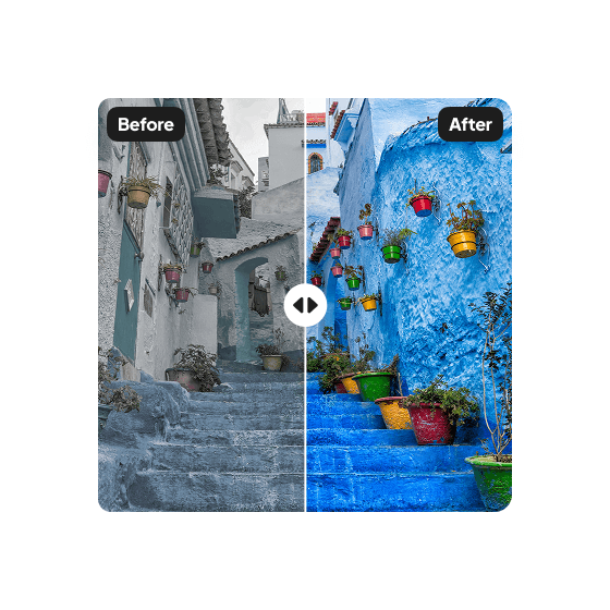 A second sample result from the Color Correction tool, showing another edit.
