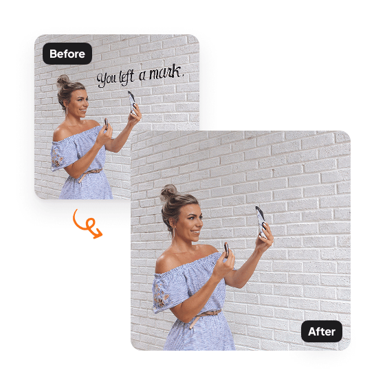 A sample result from the Text Remover, previewing a cleaned photo.