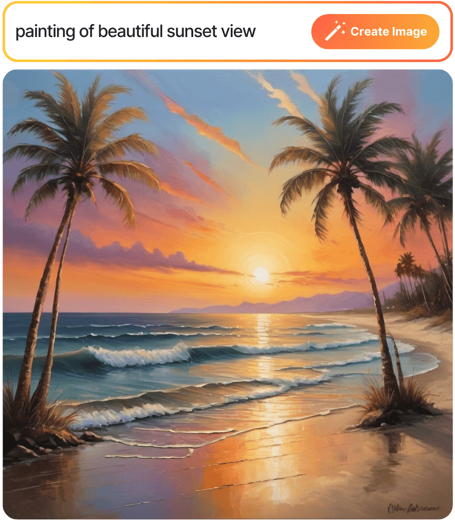 A fourth sample result from the Text to Image Generator, previewing another edit.