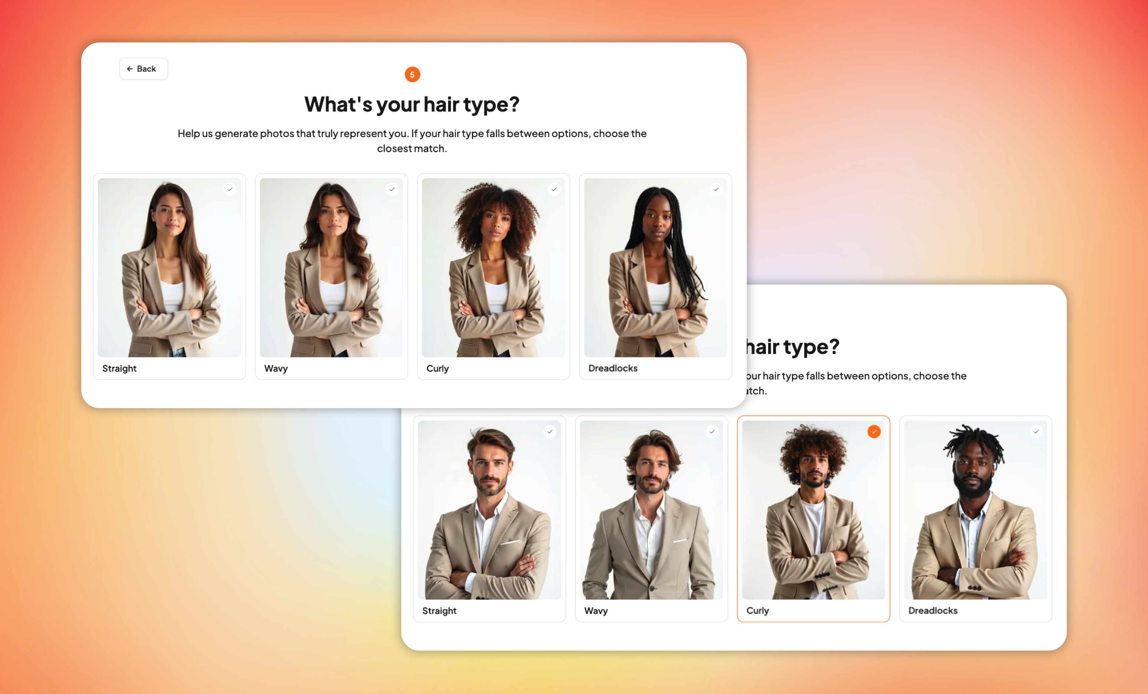 Updated Hair Type Selector UI