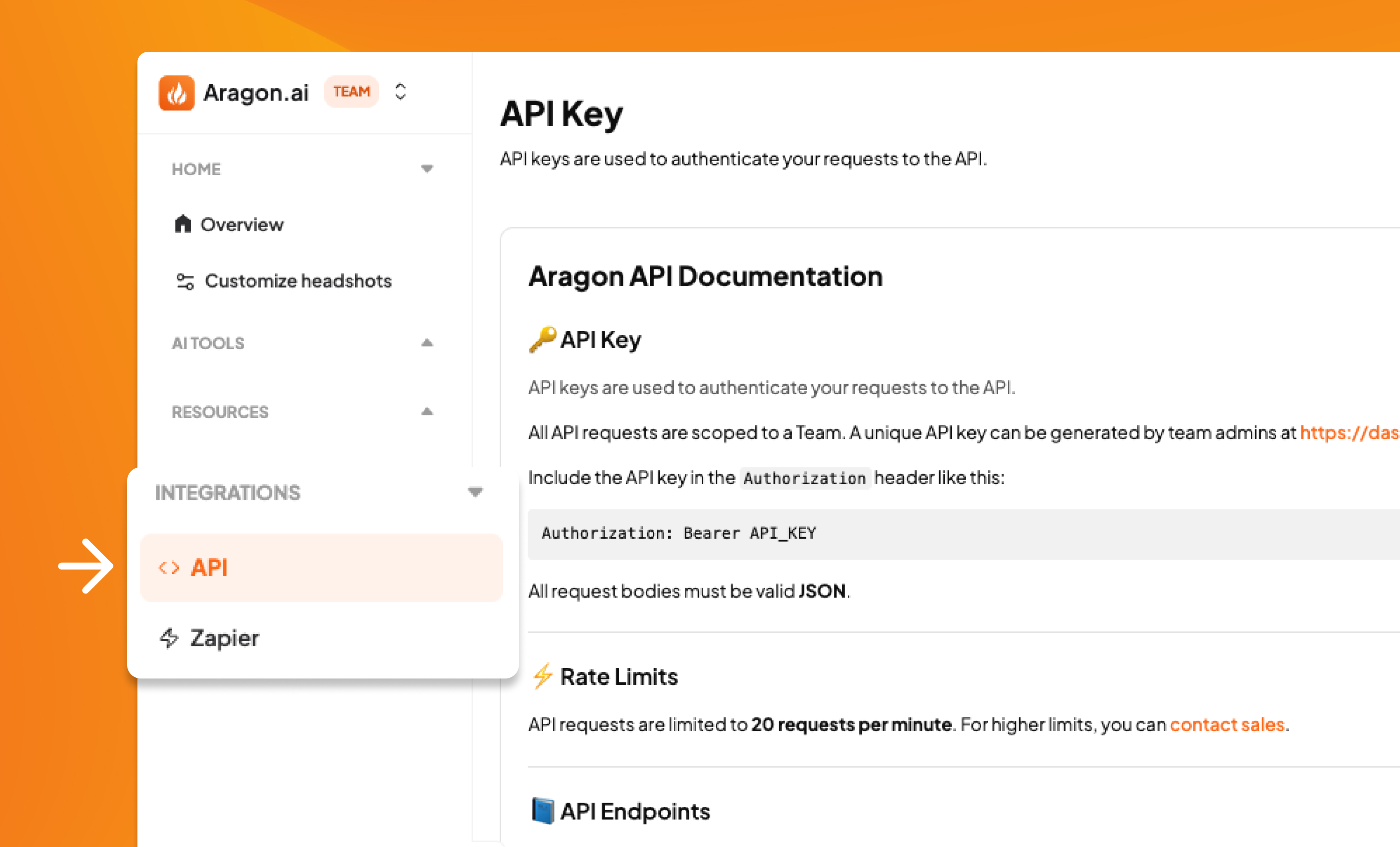 Zapier integration setup screenshot